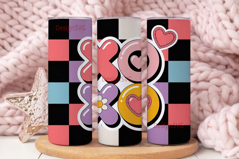 XOXO Valentines Tumbler Wrap Sublimation DesignSVG 