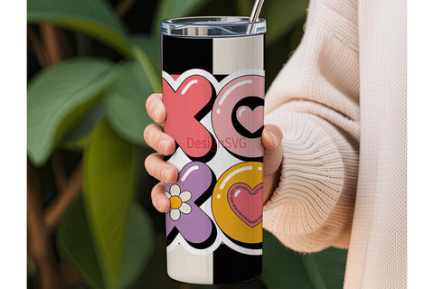XOXO Valentines Tumbler Wrap Sublimation DesignSVG 