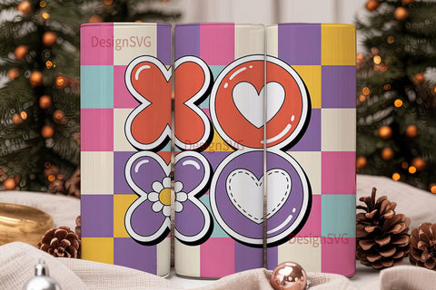 XOXO Valentines Tumbler Wrap Sublimation DesignSVG 