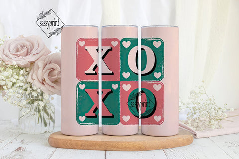 XOXO Valentine's Tumbler Wrap Sublimation sassyprint 