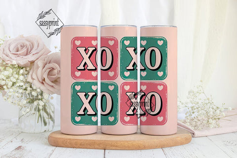 XOXO Valentine's Tumbler Wrap Sublimation sassyprint 