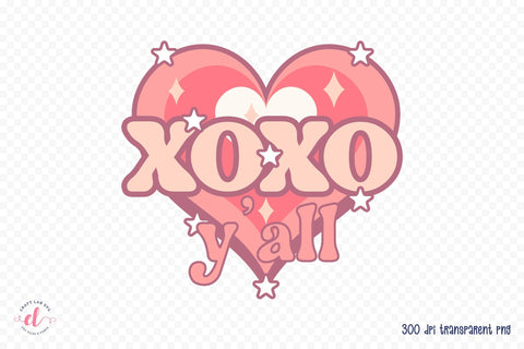 Xoxo Y'all, Retro Valentines Sublimation Sublimation CraftLabSVG 