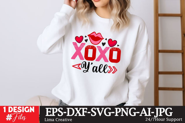 Xoxo Y’all SVG Cut File, Valentine SVG Design SVG Insomnia Std 