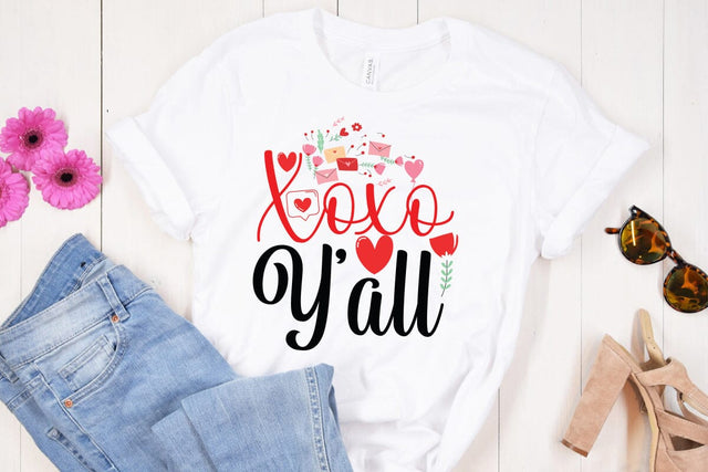 Xoxo Y'all SVG Cut File, Xoxo Y'all SVG Design Quotes, Valentine's Day SVG Cut File,Happy Valentine's Day SVG ,Valentine SVG Bundle, Love SVG Bundle SVG BlackCatsMedia 