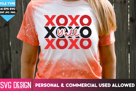 XOXO y'all SVG Cut File ,XOXO y'all SVG Design. XOXO y'all Sublimation PNG, Valentine's Day SVG Design SVG BlackCatsMedia 