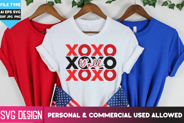 XOXO y'all SVG Cut File ,XOXO y'all SVG Design. XOXO y'all Sublimation PNG, Valentine's Day SVG Design SVG BlackCatsMedia 