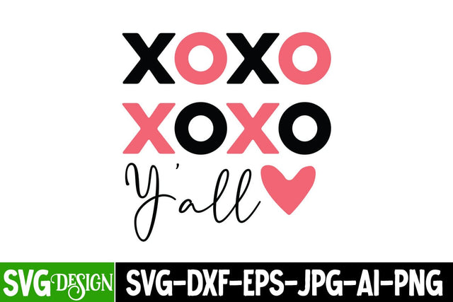 Xoxo Y’all SVG Design, Xoxo Y’all Sublimation PNG, Happy Valentine’s Day Design,Valentine's Day SVG Design,Valentine Shirt Design,Valentine's Day Quotes SVG BlackCatsMedia 