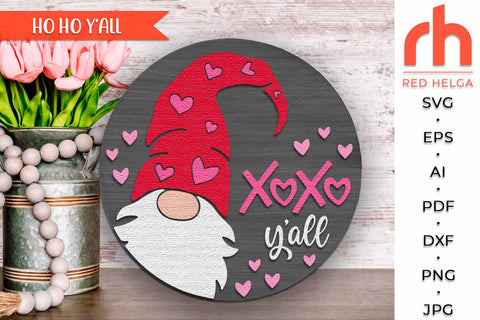 XoXo Y’all SVG, Valentine Door Sign Cut File, Love Hanger SVG RedHelgaArt 