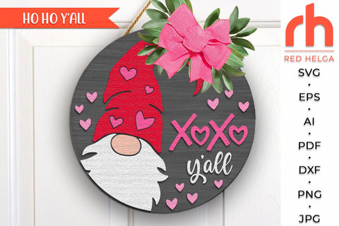 XoXo Y’all SVG, Valentine Door Sign Cut File, Love Hanger SVG RedHelgaArt 
