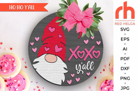 XoXo Y’all SVG, Valentine Door Sign Cut File, Love Hanger SVG RedHelgaArt 