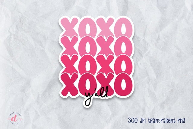 Xoxo Y'all - Valentine's Day Stickers Sublimation CraftLabSVG 