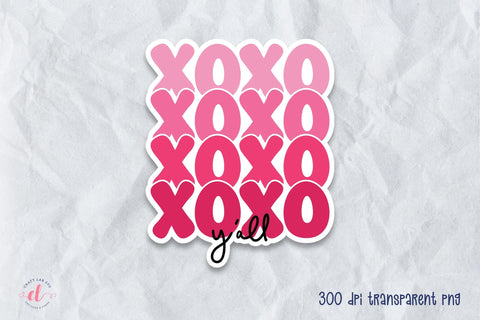 Xoxo Y'all - Valentine's Day Stickers Sublimation CraftLabSVG 