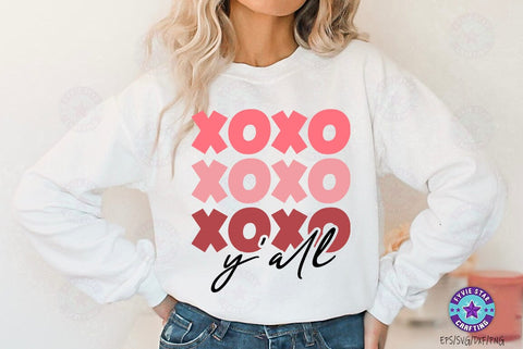 XOXO y'all, Valentine's T-shirt, valentine's SVG, Valentine Quote Svg Design SVG FiveStarCrafting 