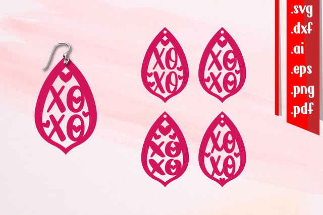 Xoxoxo Earrings | Valentines Earrings SVG zafrans studio 