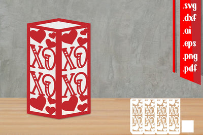 XOXOXO Lantern | Heart Lantern Papercut 3D Paper zafrans studio 