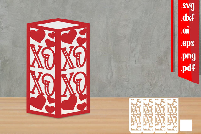 XOXOXO Lantern | Heart Lantern Papercut 3D Paper zafrans studio 