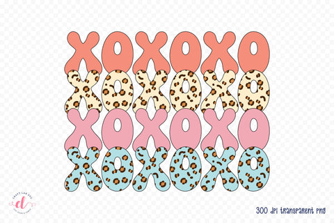 Xoxoxo PNG - Retro Valentine Sublimation Sublimation CraftLabSVG 