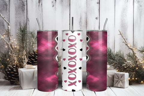 Xoxoxoxo Valentines Day Tumbler Wrap PNG Sublimation CraftLabSVG 
