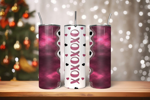 Xoxoxoxo Valentines Day Tumbler Wrap PNG Sublimation CraftLabSVG 