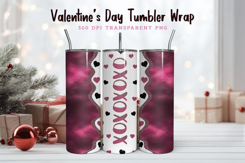 Xoxoxoxo Valentines Day Tumbler Wrap PNG Sublimation CraftLabSVG 