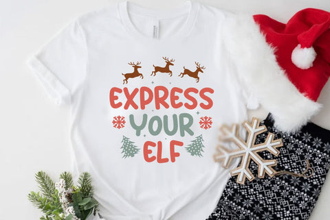 Xpress you Elf, Retro Christmas Svg, Christmas shirt design, Christmas Mega bundle, Christmas Retro Svg, Vintage Christmas Svg, Retro Xmas png sublimation SVG FiveStarCrafting 