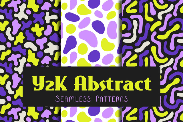 Y2K Abstract Seamless Patterns Digital Pattern Rin Green 