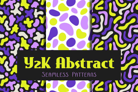 Y2K Abstract Seamless Patterns Digital Pattern Rin Green 