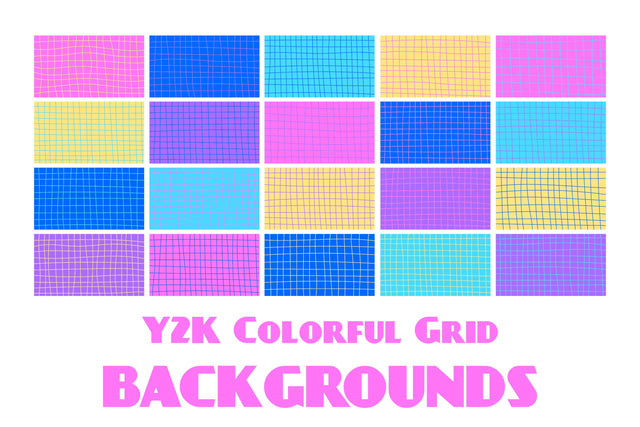 Y2K Colorful Grid Backgrounds Digital Pattern Rin Green 