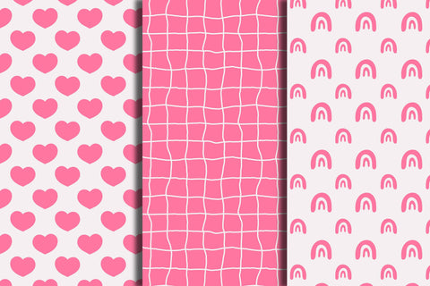 Y2K Pink Seamless Patterns Digital Pattern Rin Green 