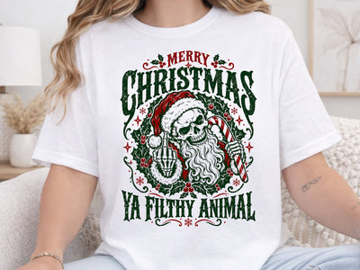 Ya Filthy Animal Christmas Skull PNG Art SVG DesignDestine 