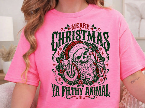Ya Filthy Animal Christmas Skull PNG Art SVG DesignDestine 
