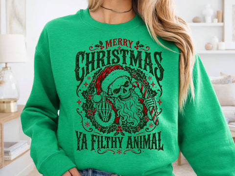 Ya Filthy Animal Christmas Skull PNG Art SVG DesignDestine 