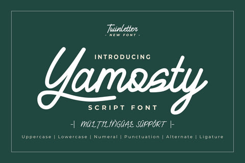 Yamosty - Script Monoline Font Font twinletter 