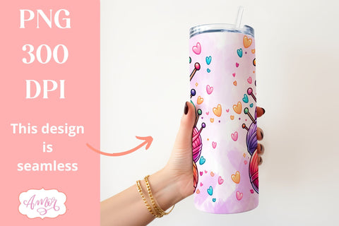 Yarn addict Tumbler wrap sublimation PNG | Knitter tumbler Sublimation Amorclipart 