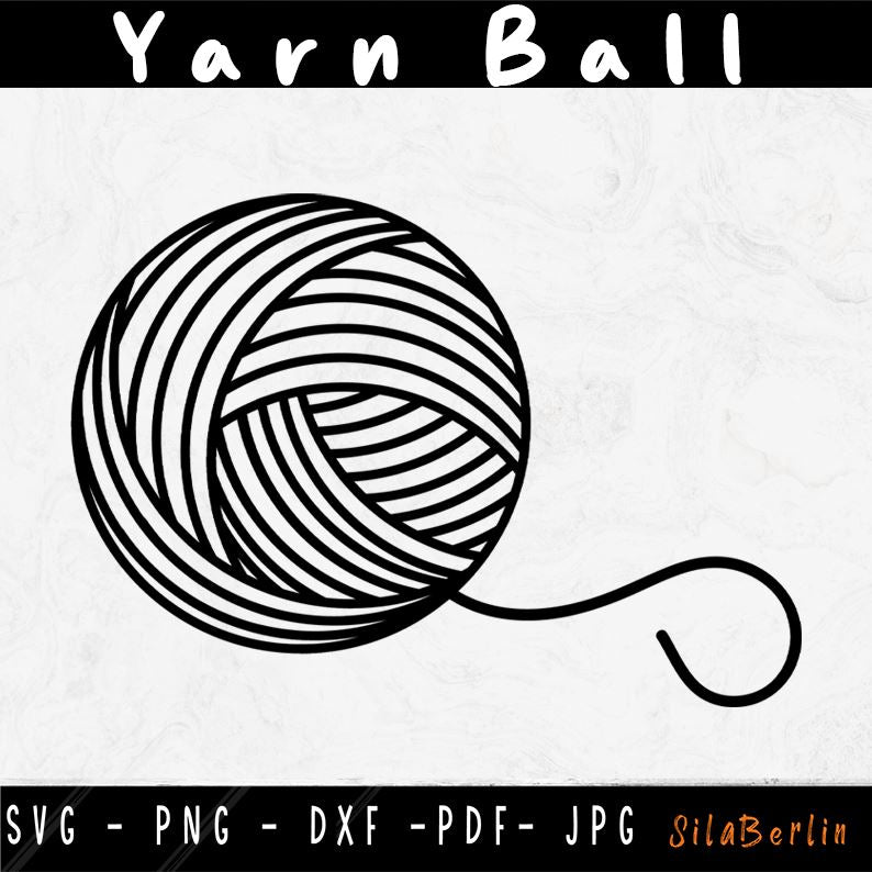 Yarn Ball Svg, Yarn Svg, Ball Outline Svg Png, Knitting Clipart Image, Yarn Outline Svg, Crafting Icon, Crochet SVG, SVG Files for Cricut SVG SilaBerlin 