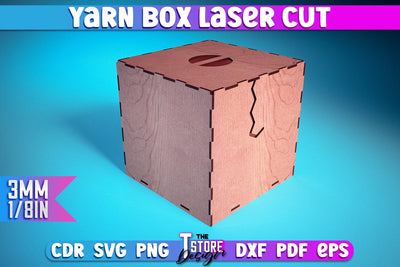 Yarn Box Laser Cut | Yarn Box Laser Cut Design | CNC Files SVG The T Store Design 