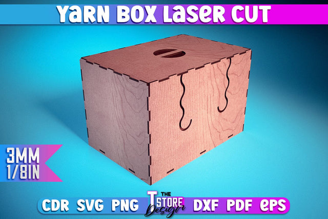 Yarn Box Laser Cut | Yarn Box Laser Cut Design | CNC Files SVG The T Store Design 