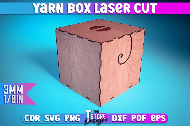 Yarn Box Laser Cut | Yarn Box Laser Cut Design | CNC Files SVG The T Store Design 