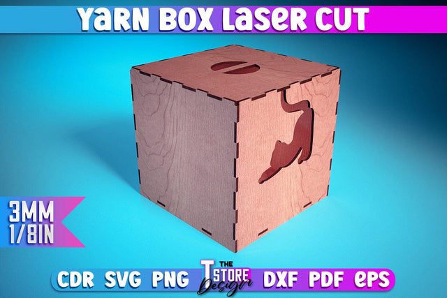 Yarn Box Laser Cut | Yarn Box Laser Cut Design | CNC Files SVG The T Store Design 