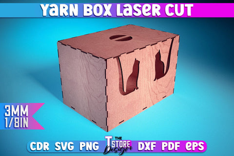 Yarn Box Laser Cut | Yarn Box Laser Cut Design | CNC Files SVG The T Store Design 