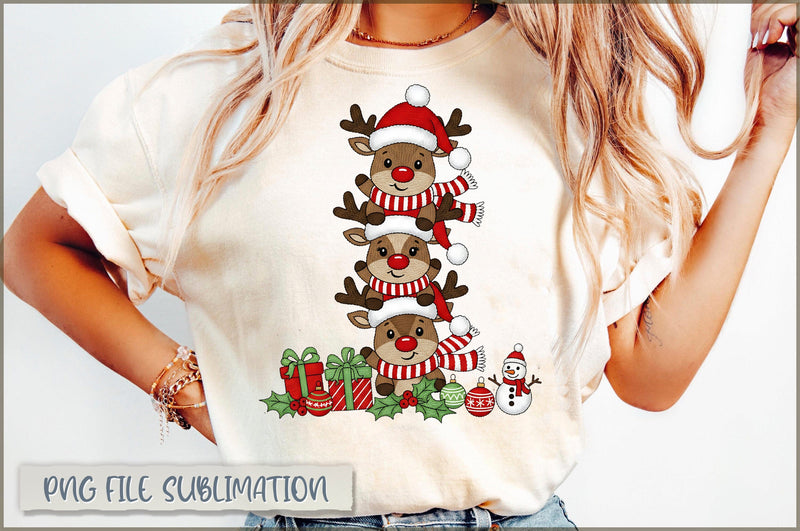 Yarn Christmas Red Nose Reindeer PNG Sublimation Shetara Begum 