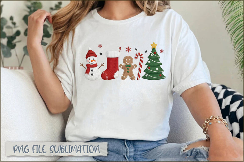 Yarn Crochet Xmas Santa PNG, Snowman Sublimation Shetara Begum 