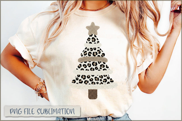 Yarn Faux Leopard Christmas Tree PNG Sublimation Shetara Begum 