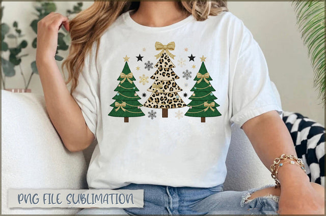 Yarn Faux Leopard Print Christmas Tree PNG Sublimation Shetara Begum 