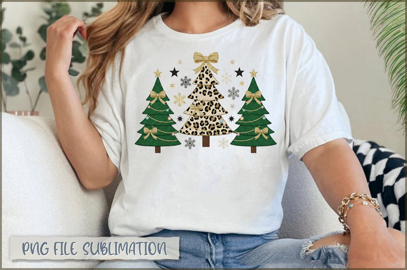 Yarn Faux Leopard Print Christmas Tree PNG Sublimation Shetara Begum 