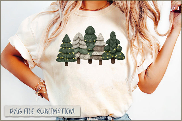 Yarn Faux Merry and Bright PNG, Christmas Tree Sublimation Shetara Begum 