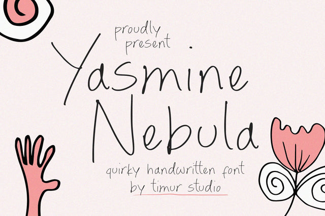 Yasmine Nebula - Quirky Handwritten Font Font Timur type 