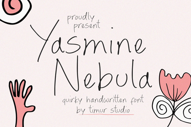Yasmine Nebula - Quirky Handwritten Font Font Timur type 