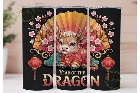 Year of the Ox Tumbler Wrap Sublimation PixelChick 