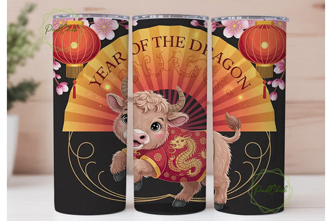 Year of the Ox Tumbler Wrap Sublimation PixelChick 